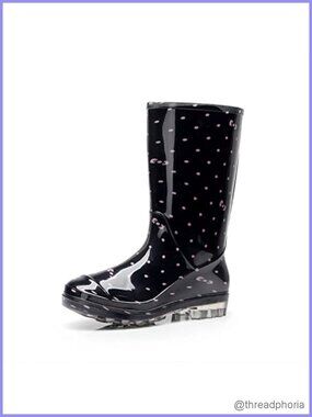 Waterproof Mid-Calf Floral Rain Boots Garden Rubber PVC Comfortable